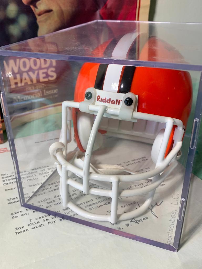 Great Group of Woody Hayes Collectables, Autographed Mini Helmet & More