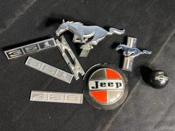 Group Lot of Car Badges-Mustang, Jeep, & Chevrolet Shift Knob