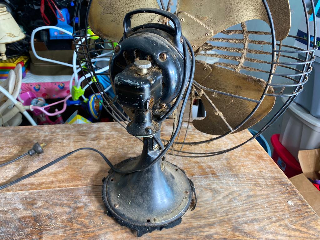 Antique GE Vortalex Fan with Brass Blades - Large Size - Works!