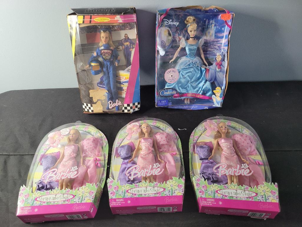 Group of 5 Barbie Dolls (See Photos for Packaging Damage)