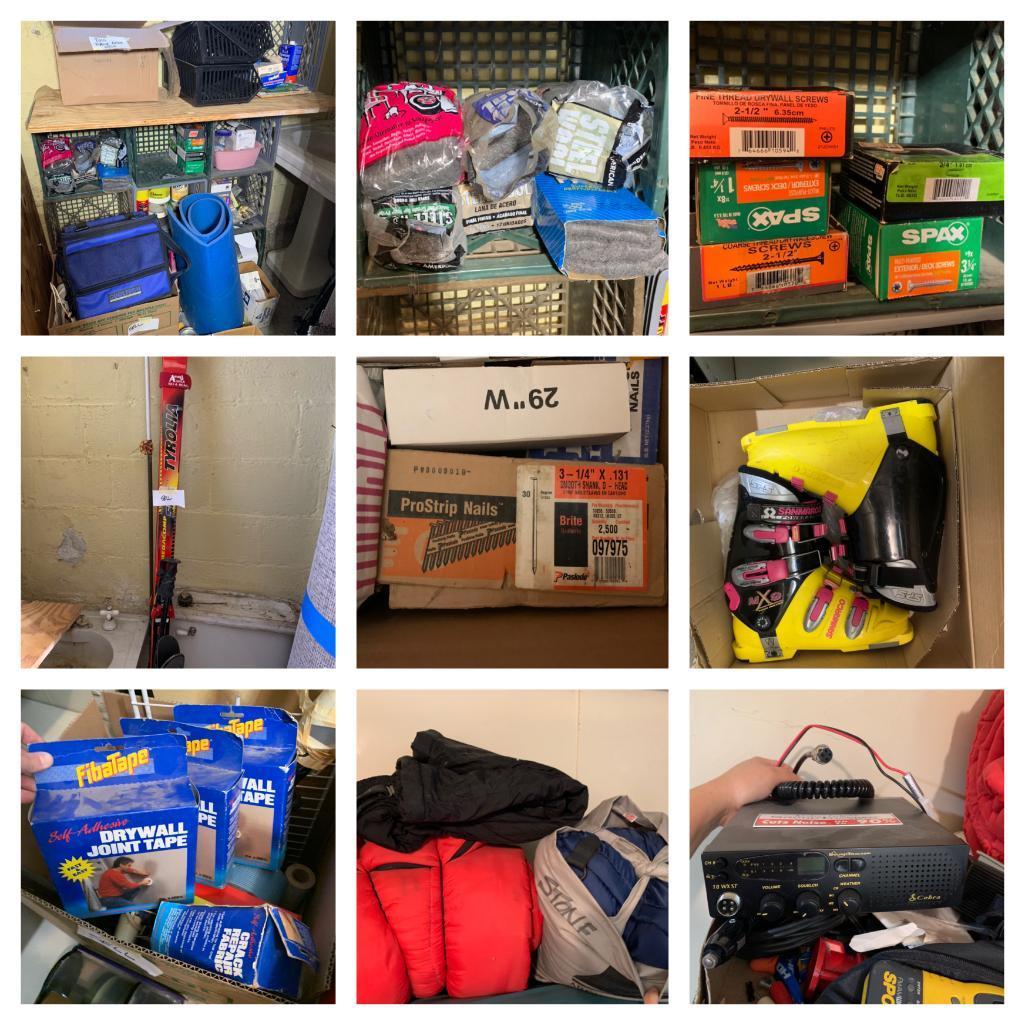 Basement Clean Out - Great Group of Hardware, Soft Coolers, Skis, Sleeping Bags & More.  See Photos