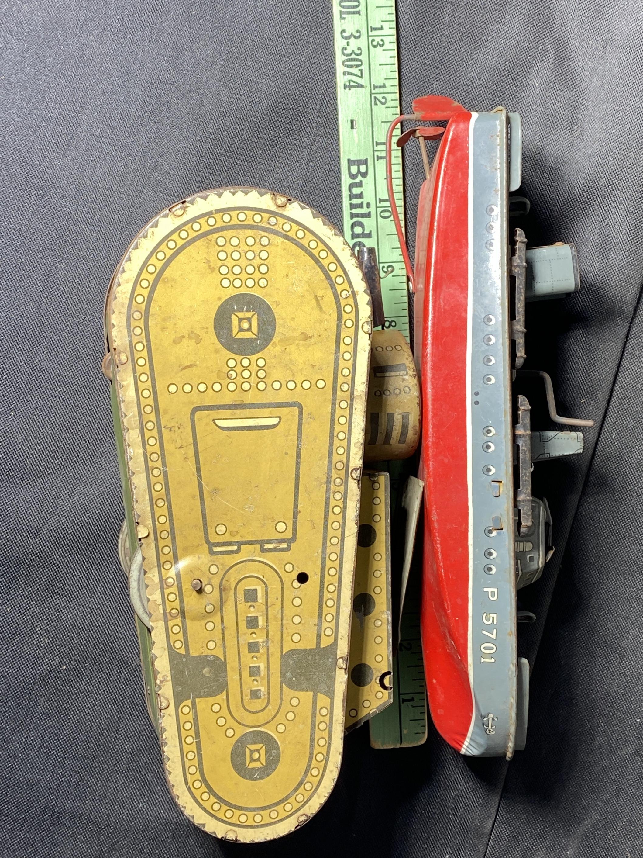 Two Antique Tin Wind-Up Metal Toys