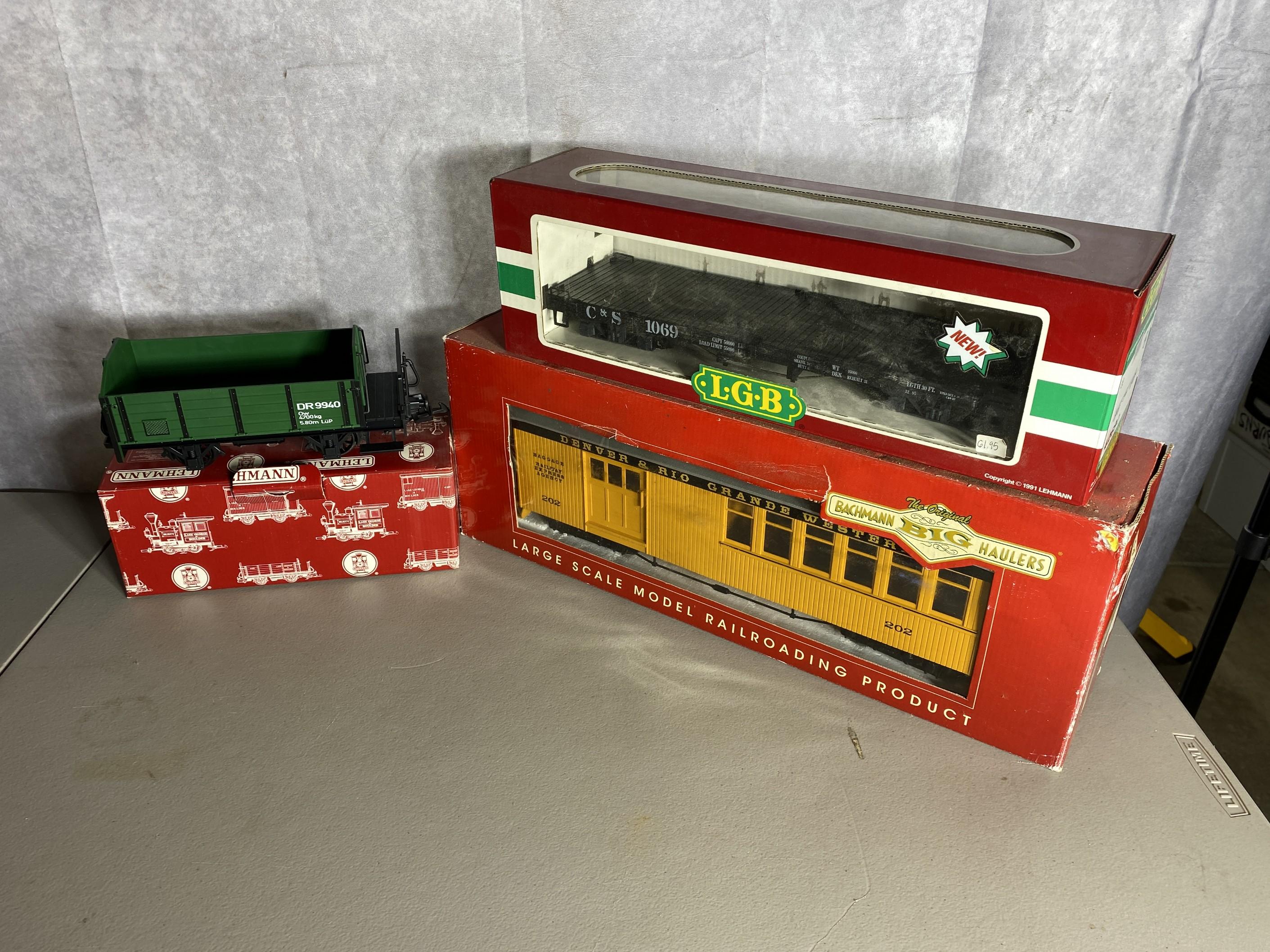 LGB Denver & Gold G-scale Train Cars -- Bachmann Big Haulers & More