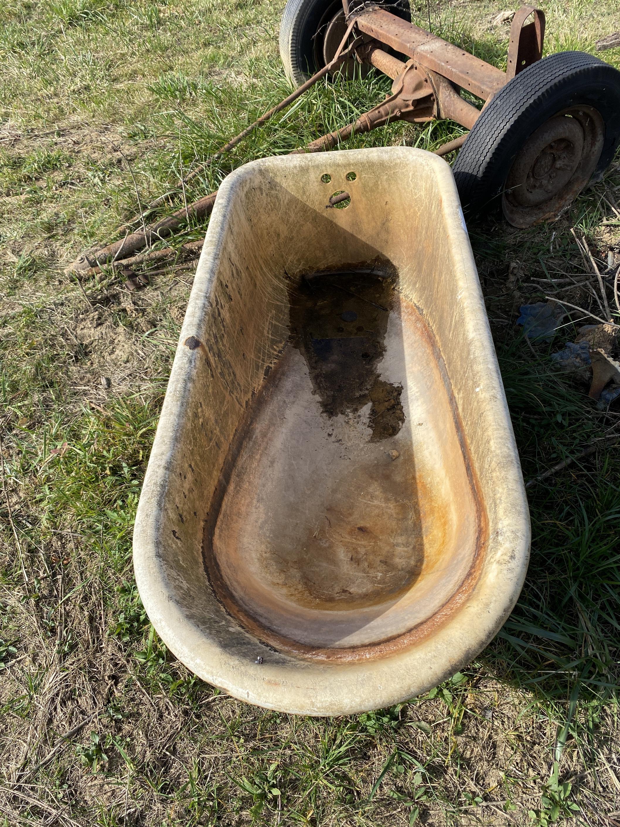 Heavy Cast Iron Clawfoot Style Bathtub - Antique