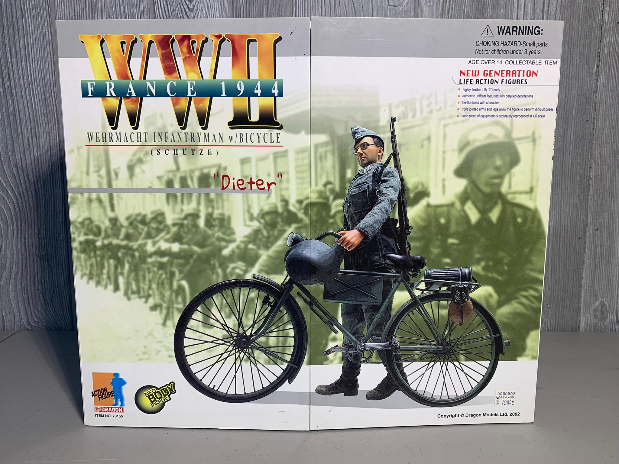 Dragon Action Figure  WWII France 1944 Wehrmacht Infantryman with Bicycle "DIETER"