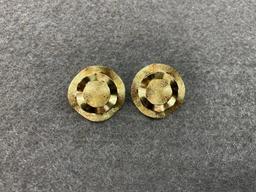 Pair 18k Gold MCM Retro Earrings 6.8 grams