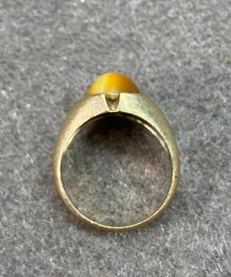 10k Gold Men's Ring Cat's Eye Size 9.5 Weight: 5.6 grams