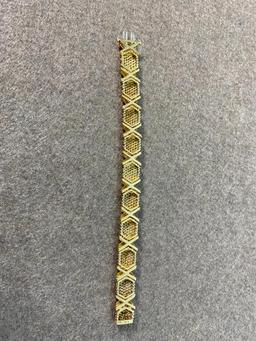 10k Gold Bracelet Set with 400 Diamonds 1 ctw 36.7 grams
