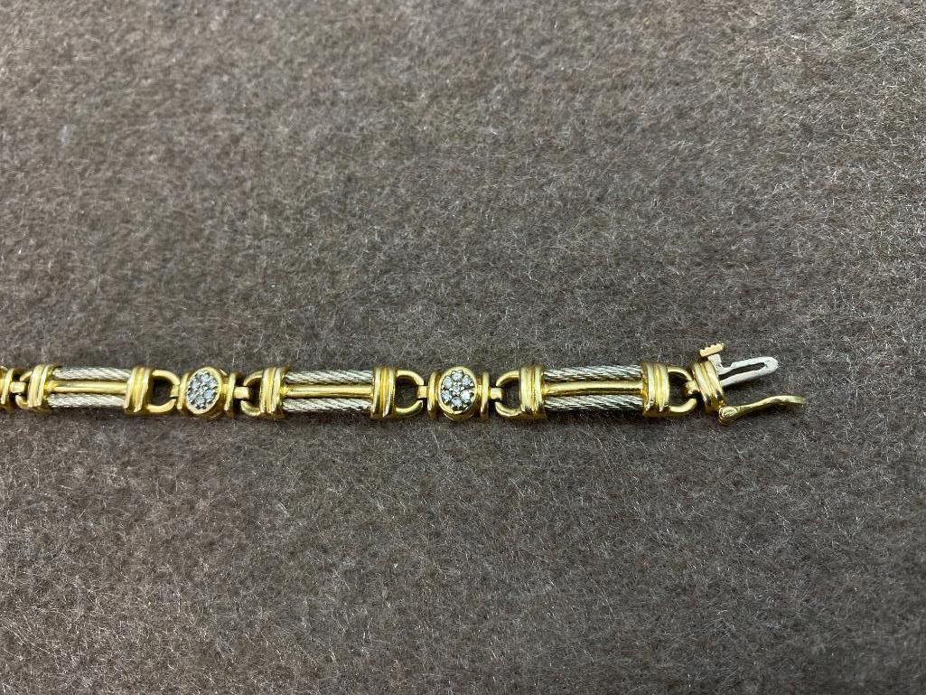 14k Gold & Diamond Bracelet 19.6 grams .20 ctw 35 Diamonds