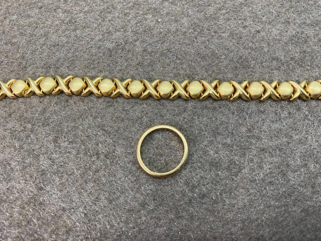 14k Gold Bracelet & Ring 14.5 grams