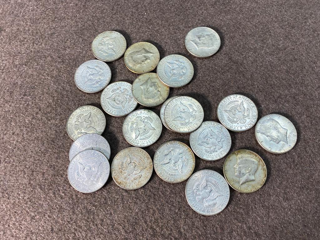 20 Kennedy 40 Percent Silver Half Dollar Coins