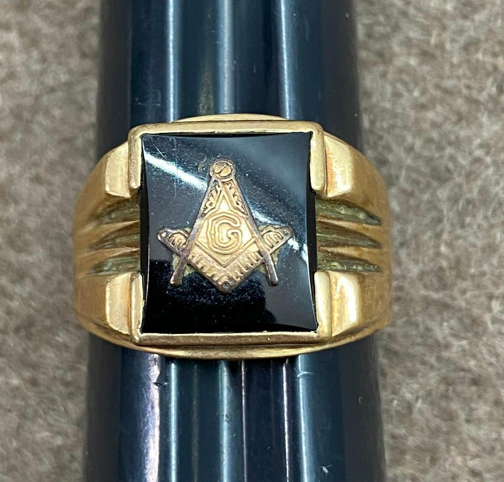 10k Gold Men's Masonic Ring