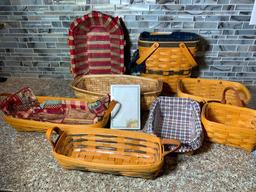 (8) Longaberger Baskets & (1) Longaberger Notepad