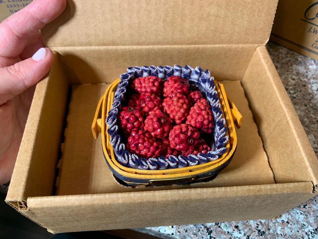 (8) Longaberger Collector Club Miniature Items - Berry Basket, Harmony Basket #4, Gathering Basket