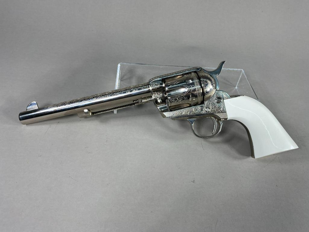 Engraved Cimarron/Pietta 45 Long Colt Single Action Army Revolver