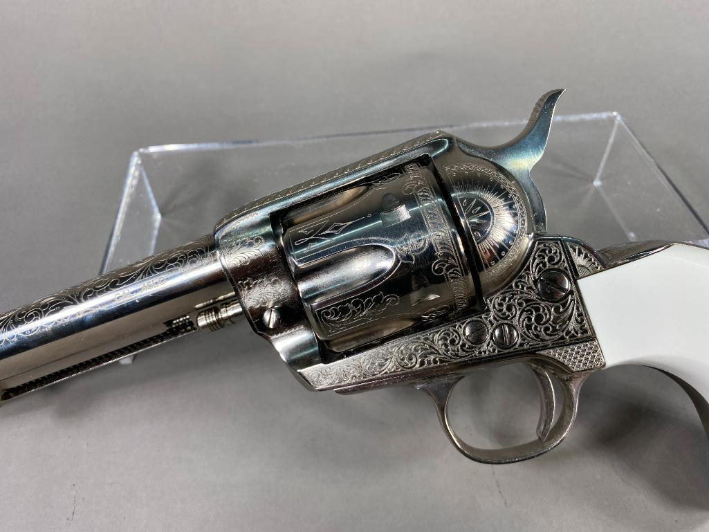 Engraved Cimarron/Pietta 45 Long Colt Single Action Army Revolver