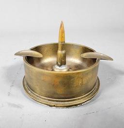 Trench Art Ashtray and Vintage Metal Car Bank