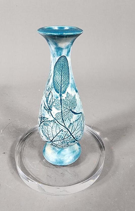 John Devlin Signed Vase - Leaf/Nature Themes