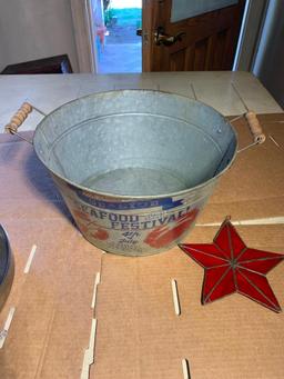 Seafood Bucket, Absolut Vodka Tray & Stained Glass Star