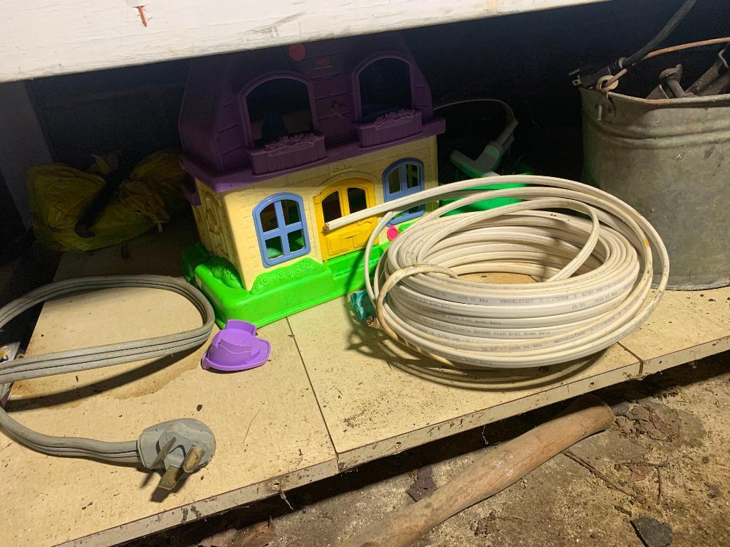 Garage Cleanout - Workbench Cleanout, Tools, Air Tank, Vintage Telephones, Vintage Webbed Lawn Chair