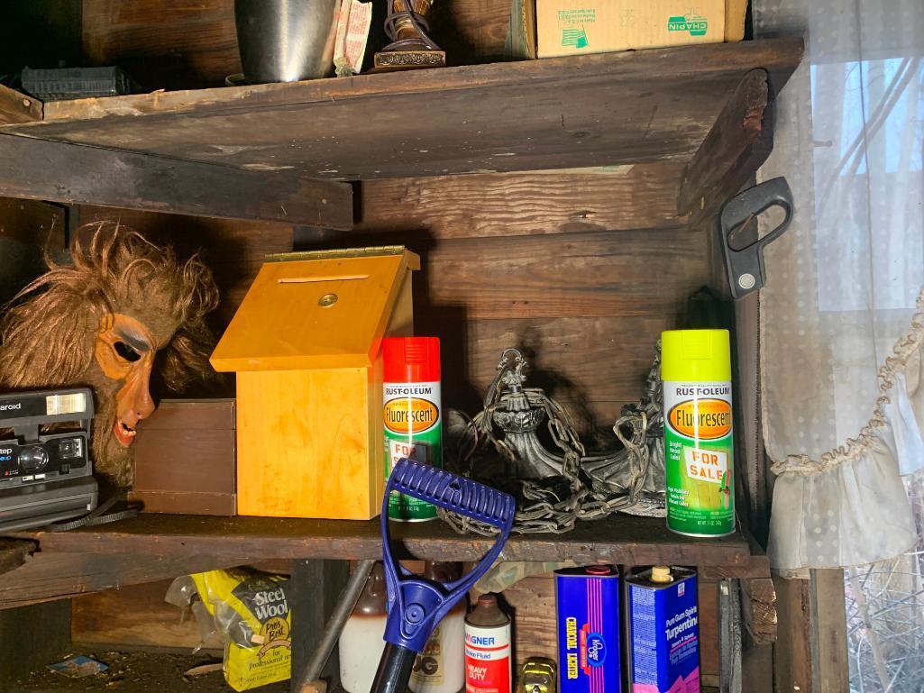 Garage Cleanout - Workbench Cleanout, Tools, Air Tank, Vintage Telephones, Vintage Webbed Lawn Chair