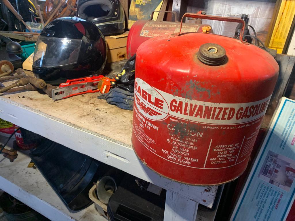 Garage Cleanout - Workbench Cleanout, Tools, Air Tank, Vintage Telephones, Vintage Webbed Lawn Chair