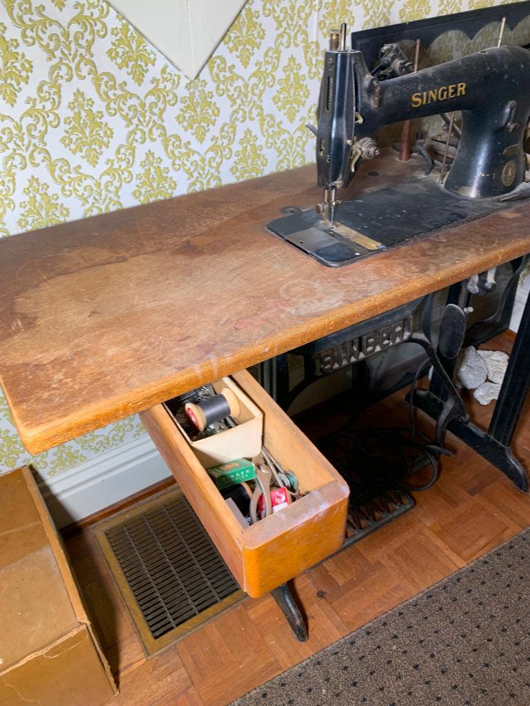 Antique Singer Sewing Machine with Stand