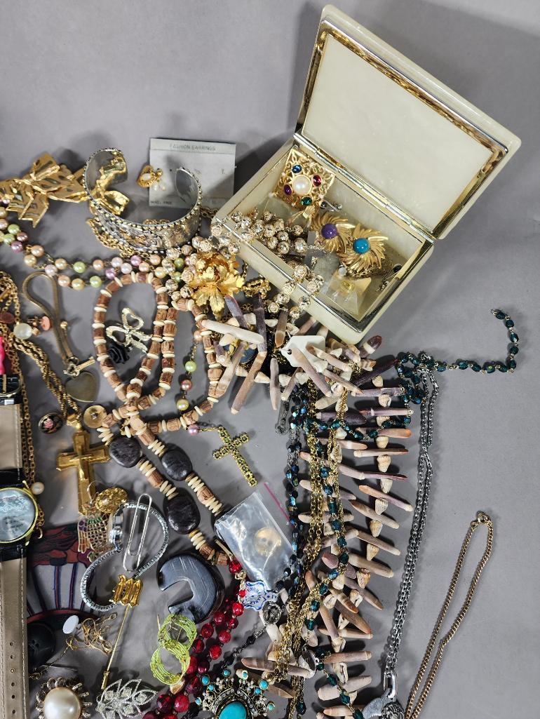 Large Lot of Costume Jewelry including Sterling Silver and More