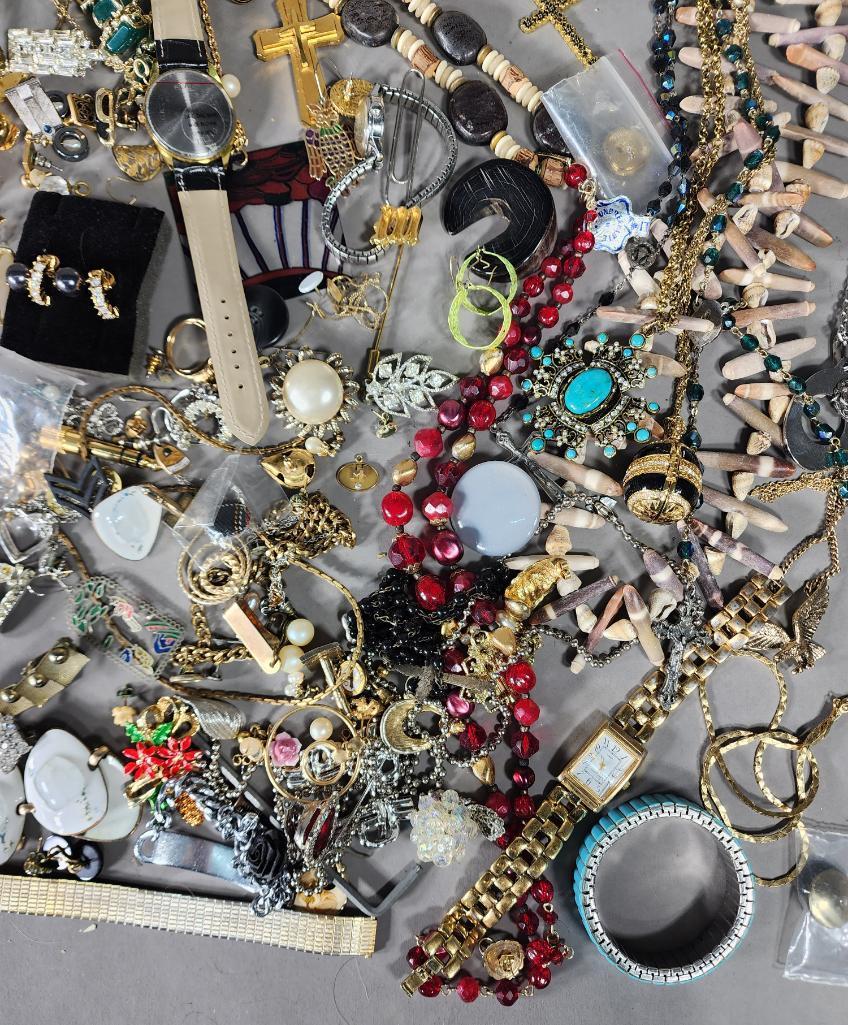 Large Lot of Costume Jewelry including Sterling Silver and More