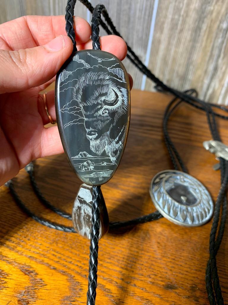 Group of 5 Native American Bolo Ties