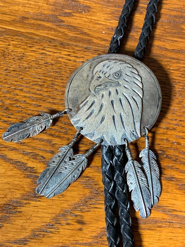 4 Sterling Silver Bolo Ties - Native American