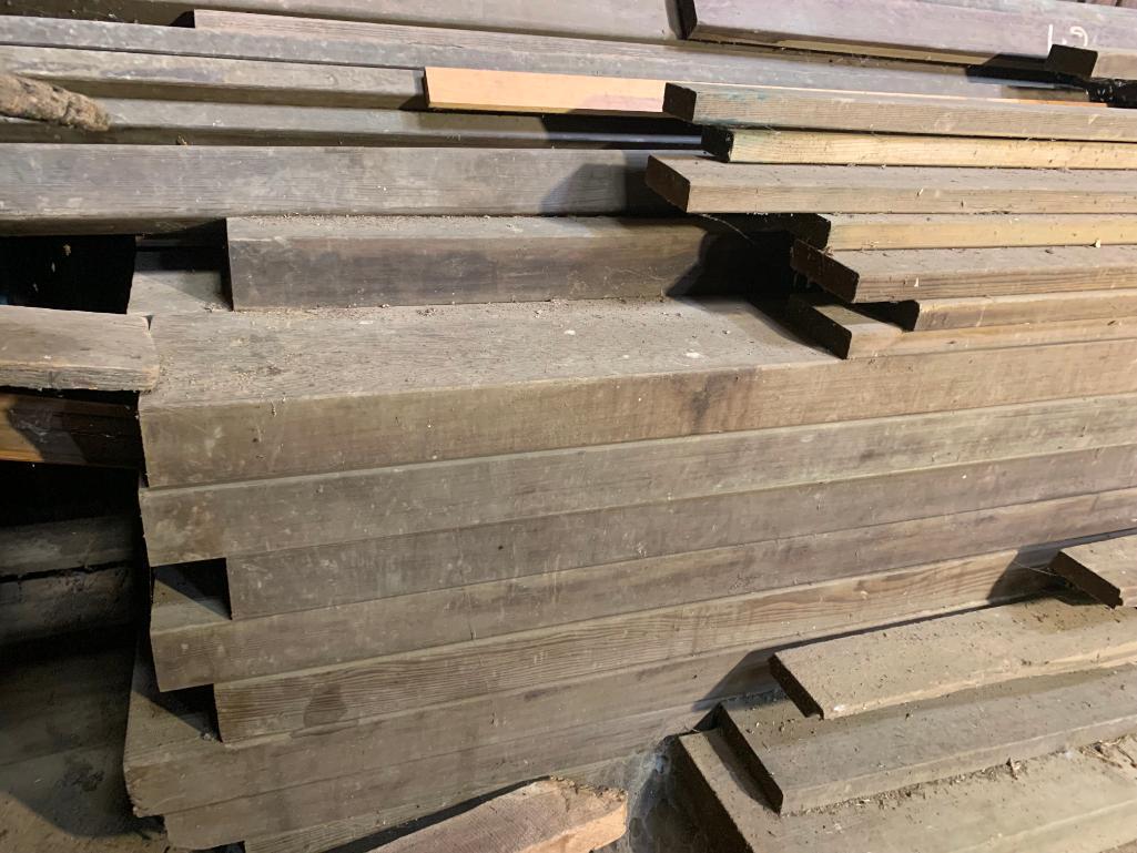 Large Lot of Redwood Lumber Boards