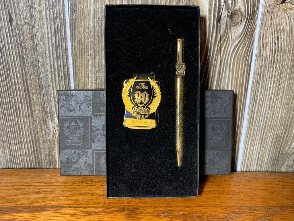 The 90th Reunion Harley Davidson Pen & Money Clip with Box