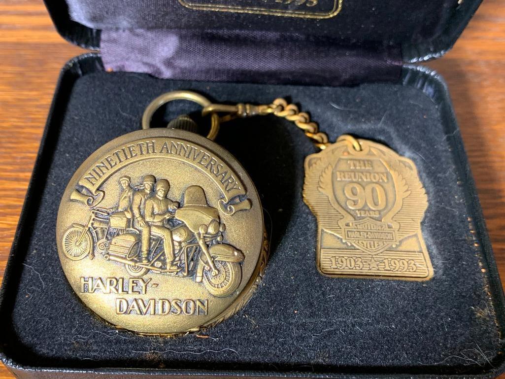 The 90th Reunion Harley Davidson Pocket Watch with Case