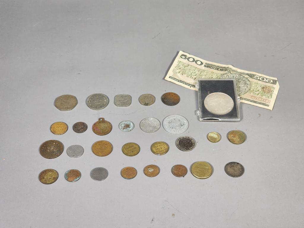 1998 American Eagle Silver Dollar, Foreign Coins, Lancaster Token and More