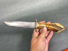 Mill Bastard Stag Handled Shop Made Fighting Knife
