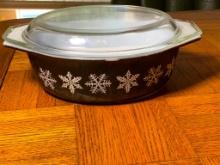 Snowflake Pyrex Covered Dish