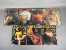7 Vintage 1975 Penthouse Magazines