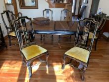 Chinoiserie Dining Set with 6 Chairs & 3 Table Leaves