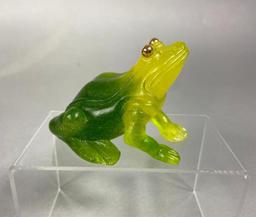 Vintage Daum France Glass Frog in Box