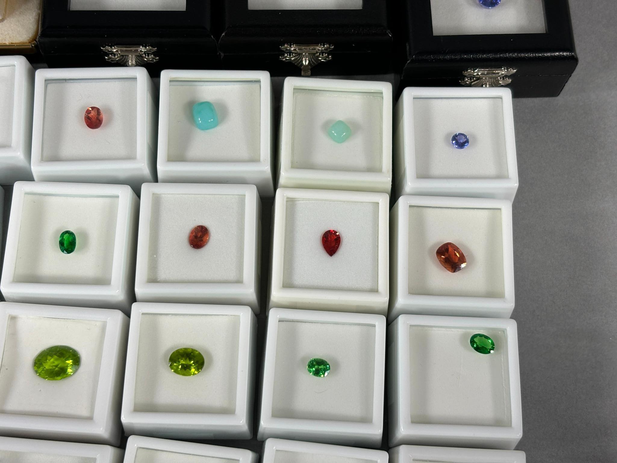 Large Lot of 41 Gemstones Faceted Peridot, Opal, Tanzanite, Labradorite & More