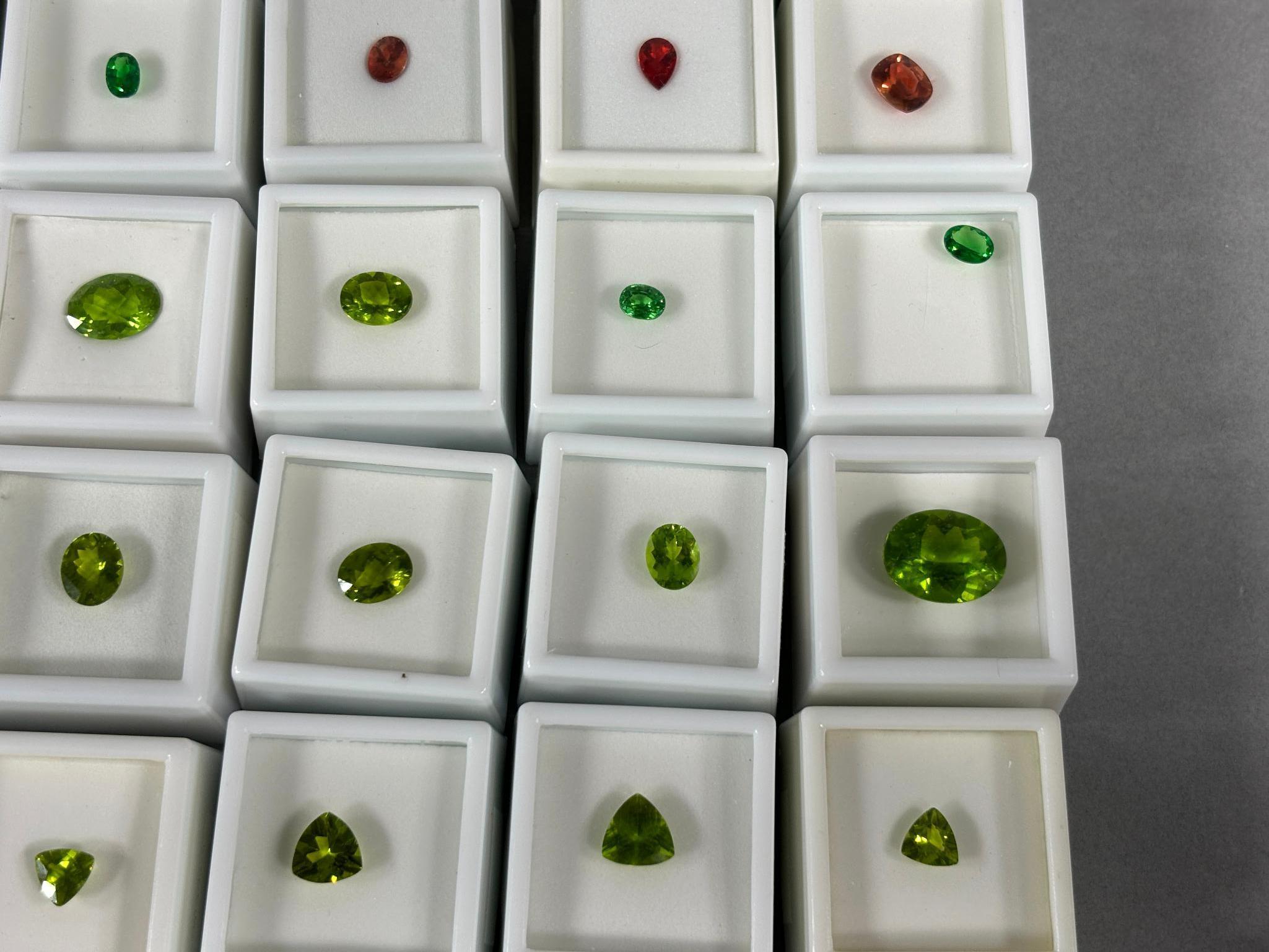 Large Lot of 41 Gemstones Faceted Peridot, Opal, Tanzanite, Labradorite & More