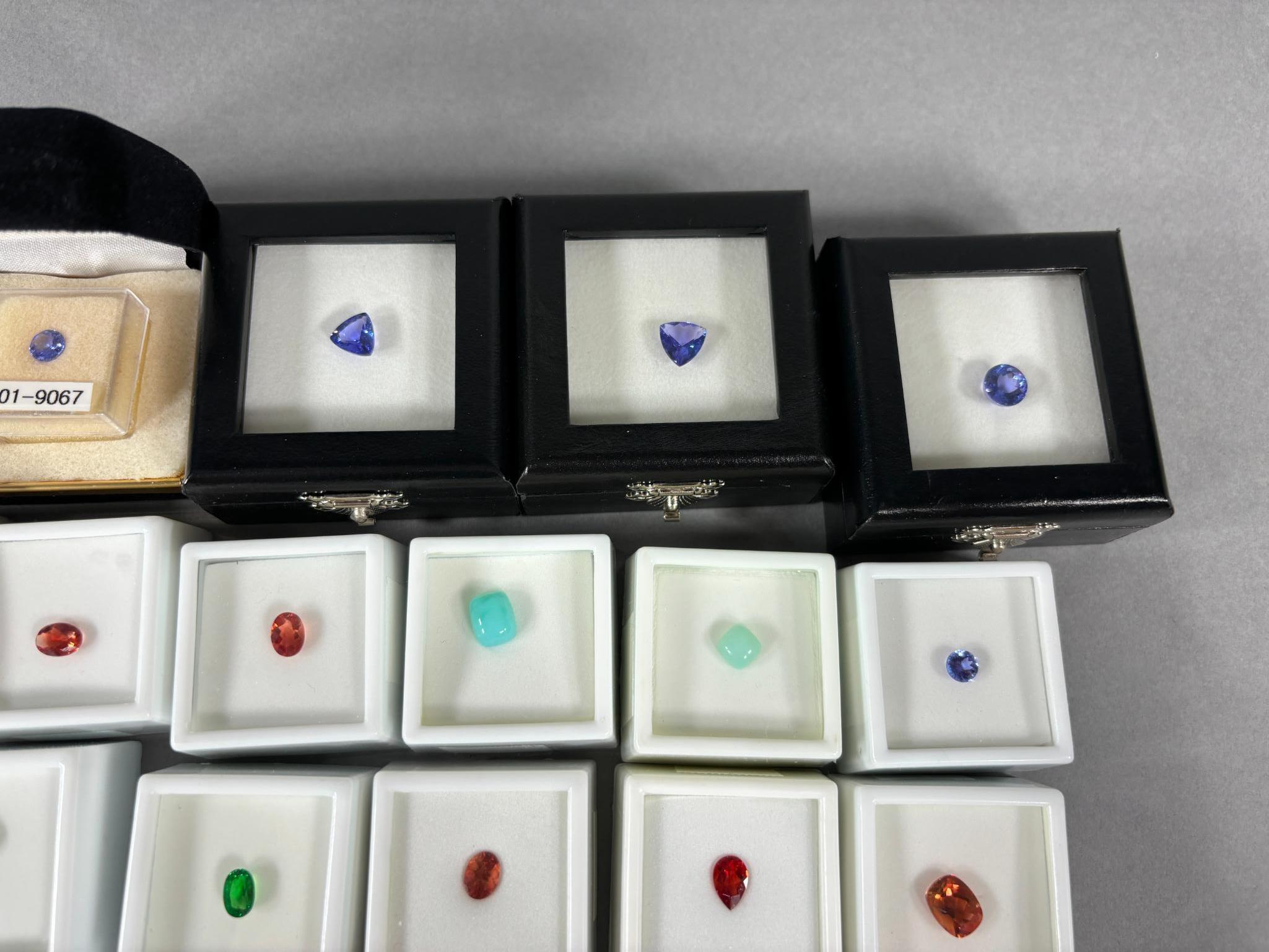 Large Lot of 41 Gemstones Faceted Peridot, Opal, Tanzanite, Labradorite & More