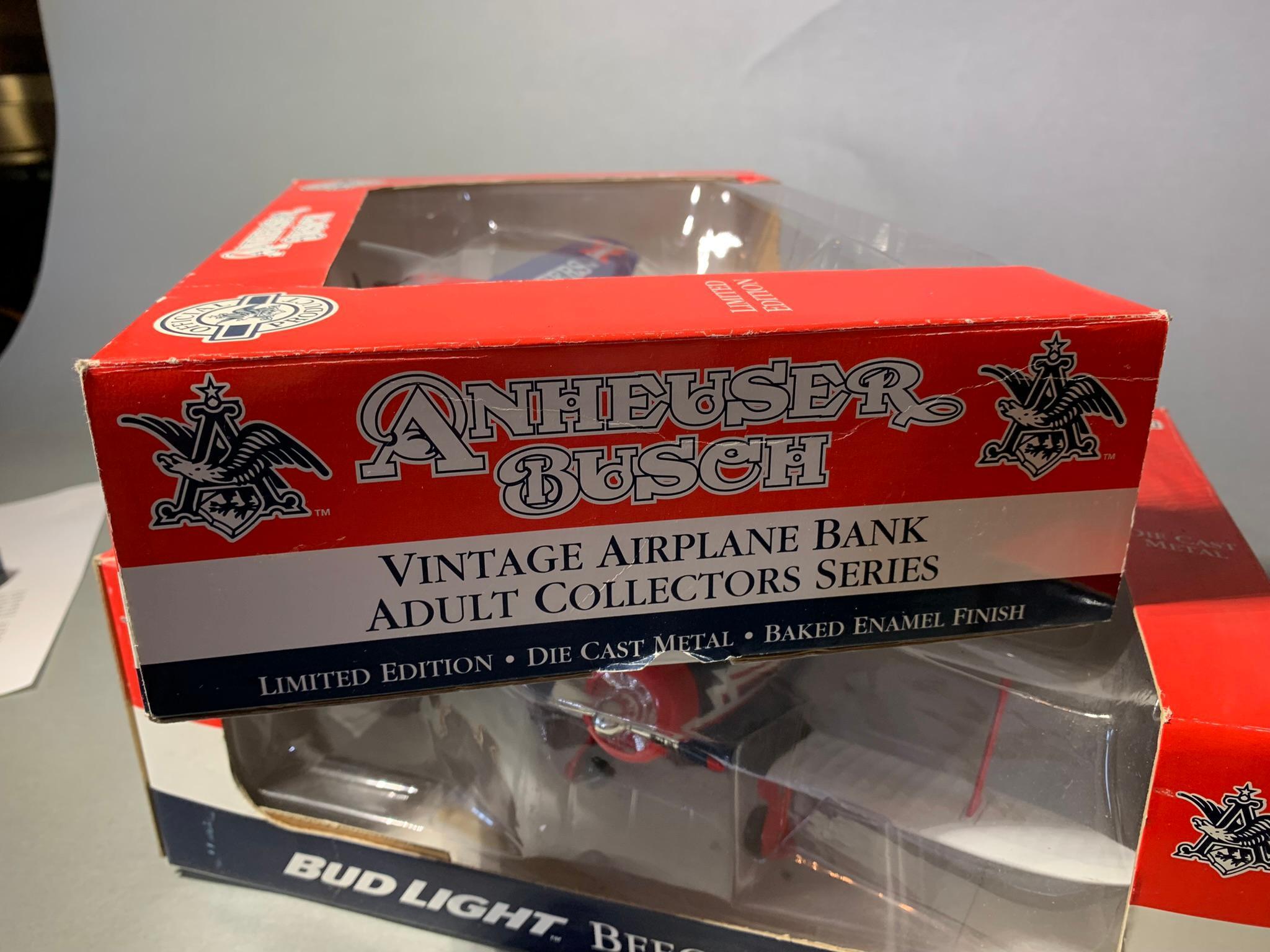 Anheuser Busch Limited Edition Diecast Metal Airplane Banks