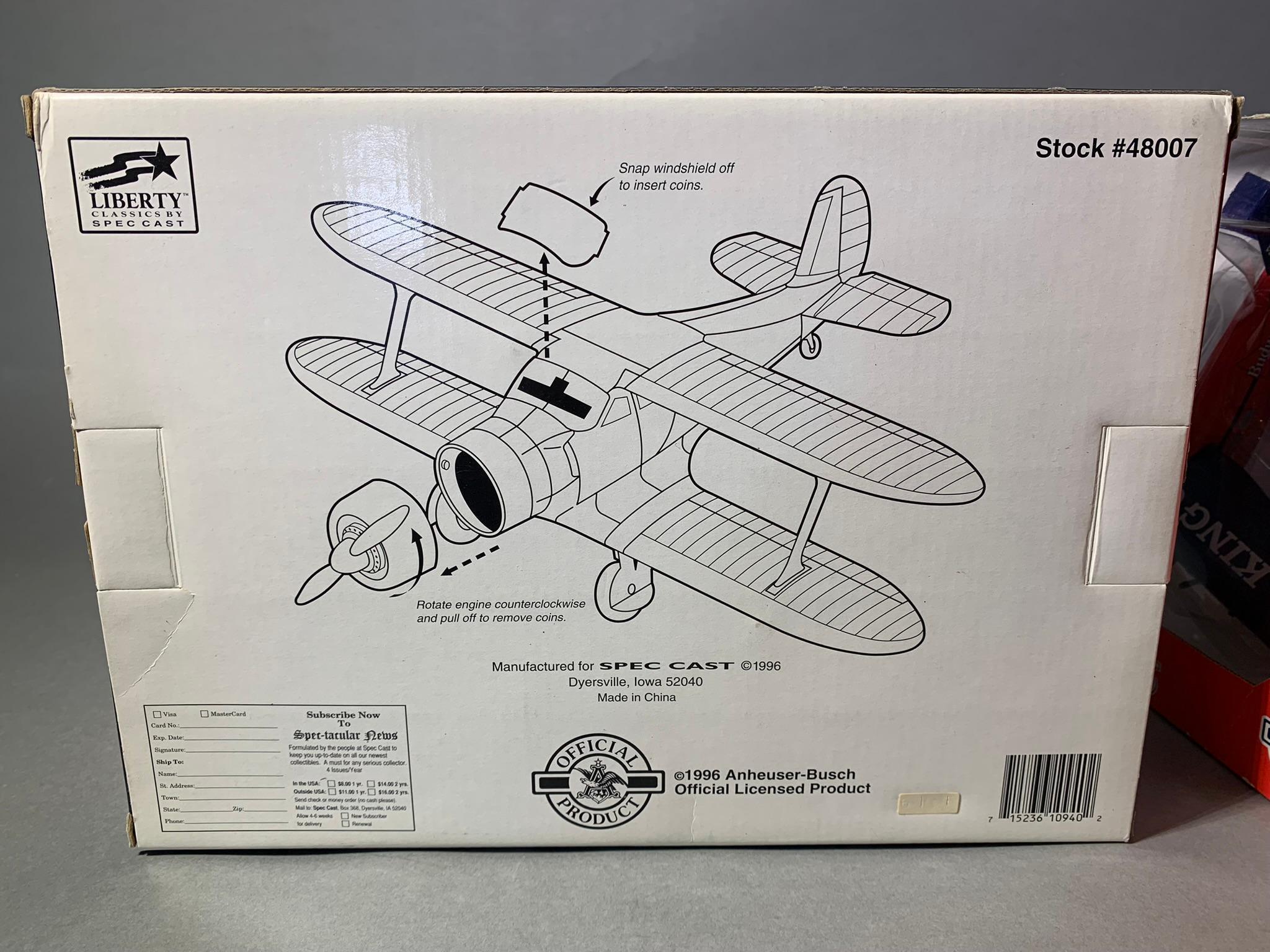 Anheuser Busch Limited Edition Diecast Metal Airplane Banks