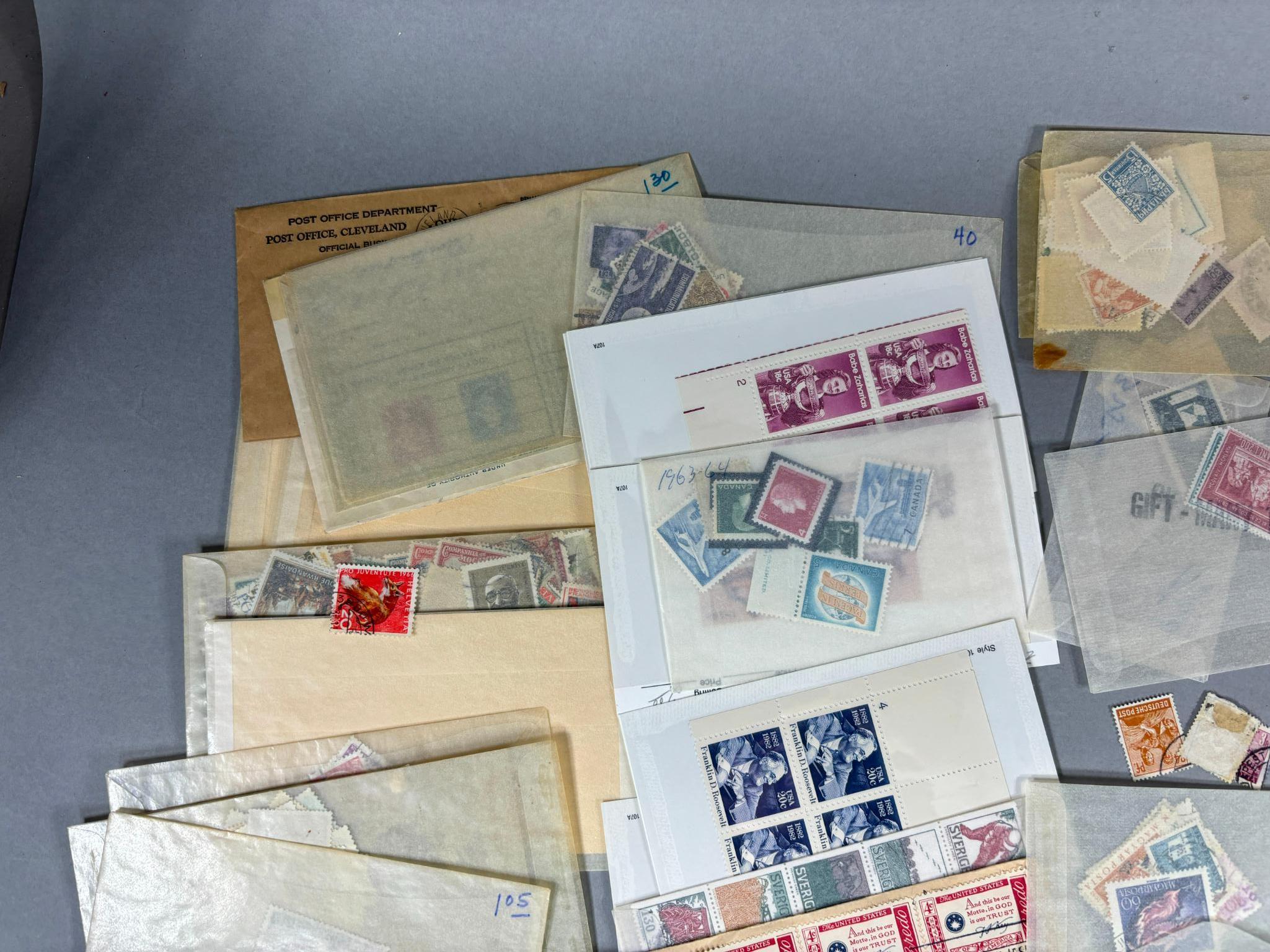 Very Large Lot of Vintage US Stamps Mostly Unused