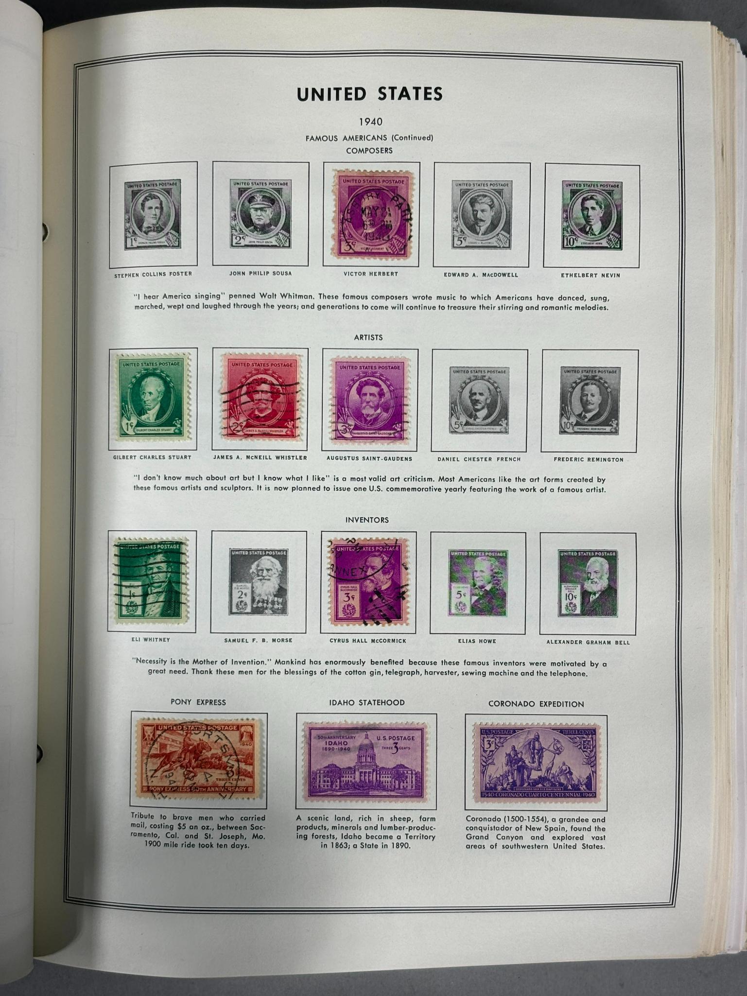Vintage US Stamp Album 1800s & Early 1900s