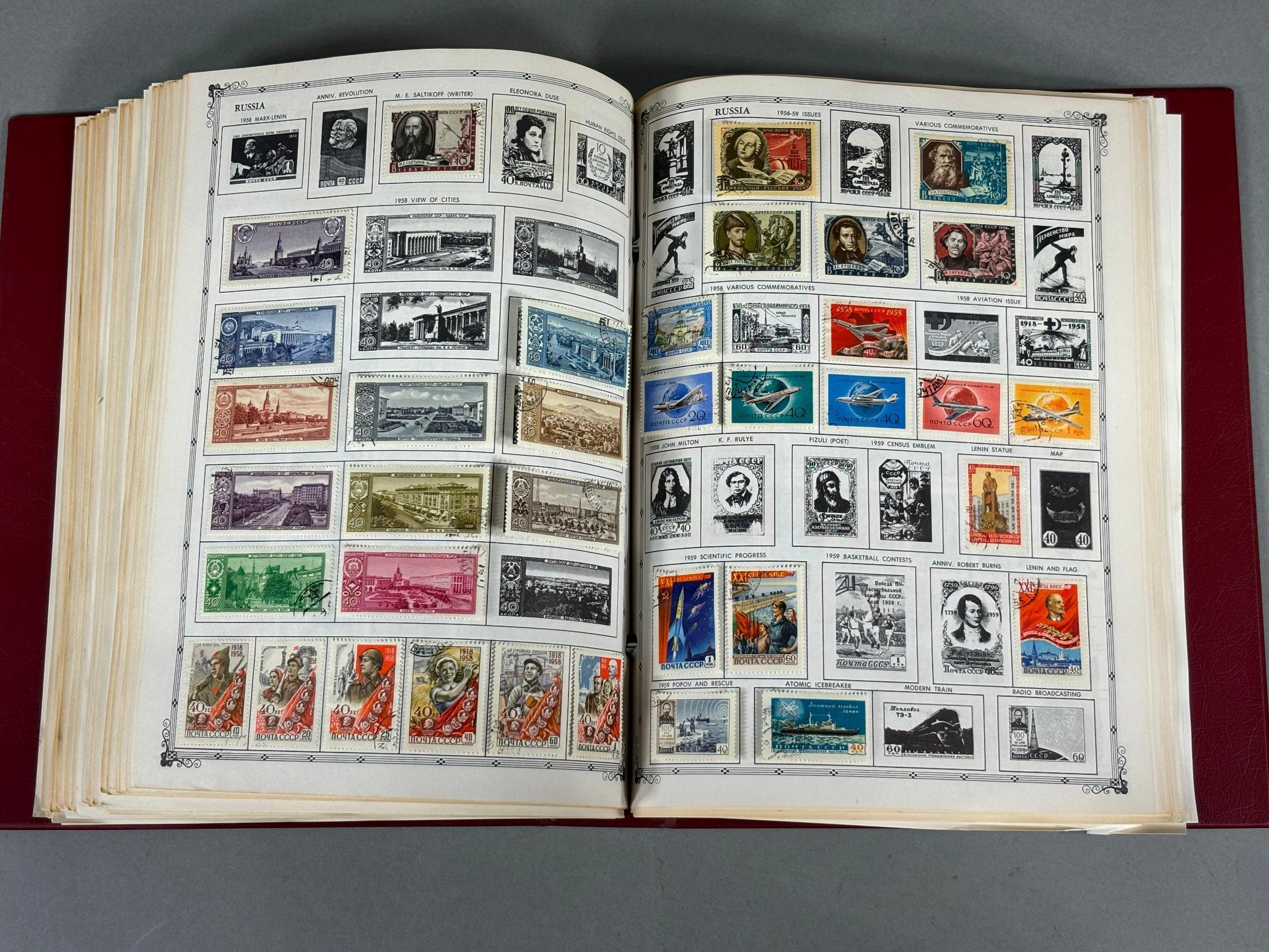 Four Albums Antique, Vintage International Stamps