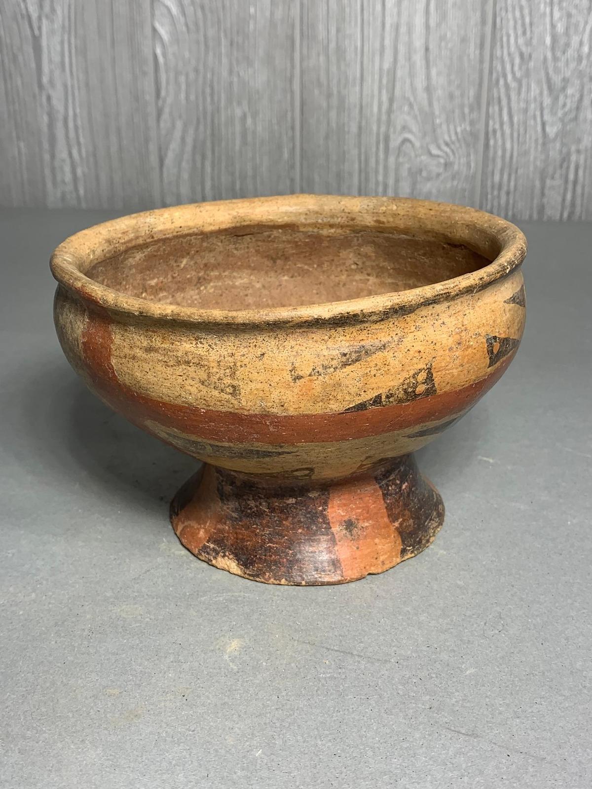 Pre Columbian Footed Bowl Paint Decorated Columbian