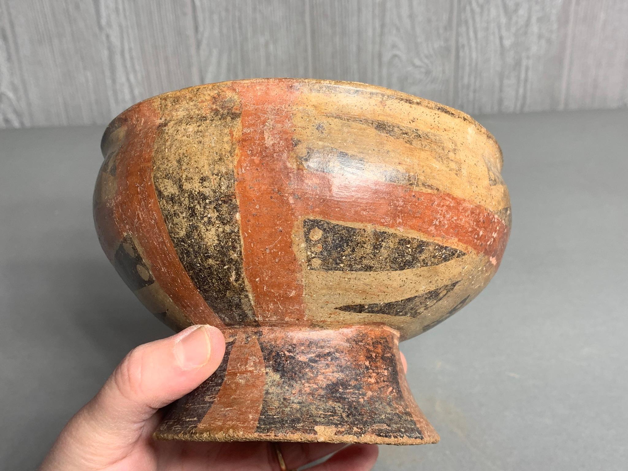 Pre Columbian Footed Bowl Paint Decorated Columbian